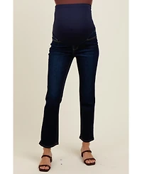 Pinkblush Maternity Navy Blue Classic Ankle Slim Straight Leg Jeans