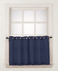 Montego Casual Textured Semi-Sheer Grommet Kitchen Curtain Tier Pair