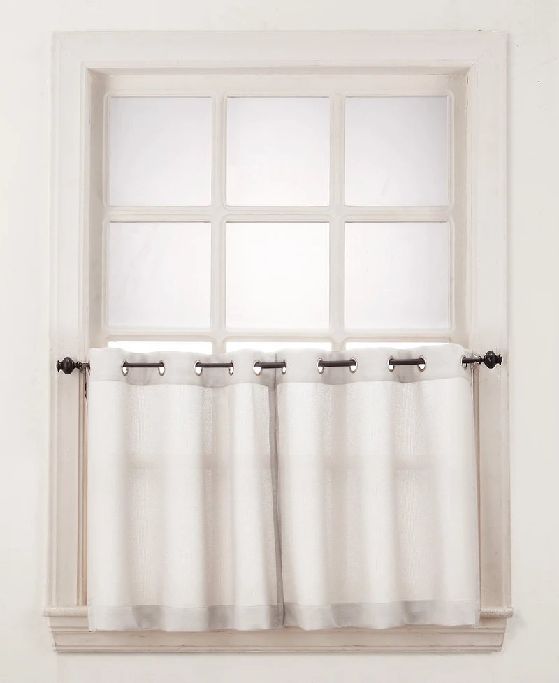 Montego Casual Textured Semi-Sheer Grommet Kitchen Curtain Tier Pair
