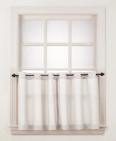 Montego Casual Textured Semi-Sheer Grommet Kitchen Curtain Tier Pair
