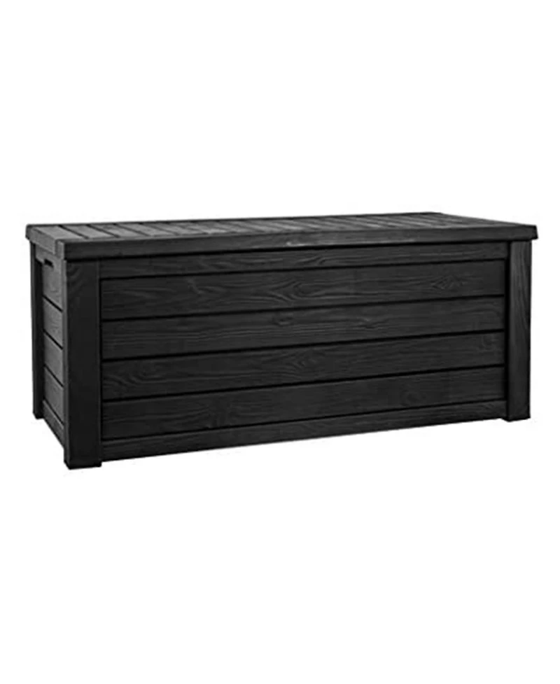 Keter Westwood 150 Gallon Plastic Outdoor Furniture Storage Deck Box, Dark Gray