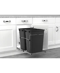 Rev-a-Shelf Double Pullout Trash Can 35 qt. for Kitchen, Black, Rv-18KD-18C S