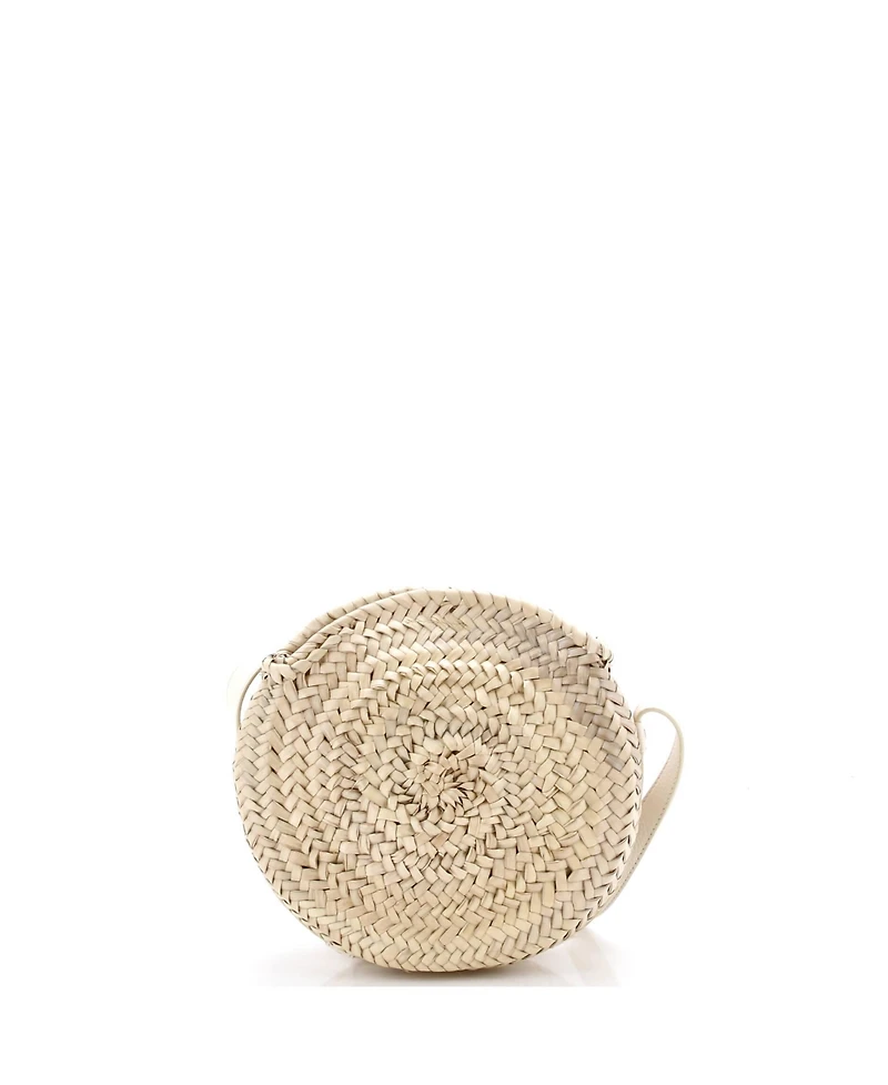 Pre-Owned Chloe Small Marcie Basket Crossbody Bag Raffia and Leather