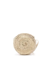 Pre-Owned Chloe Small Marcie Basket Crossbody Bag Raffia and Leather