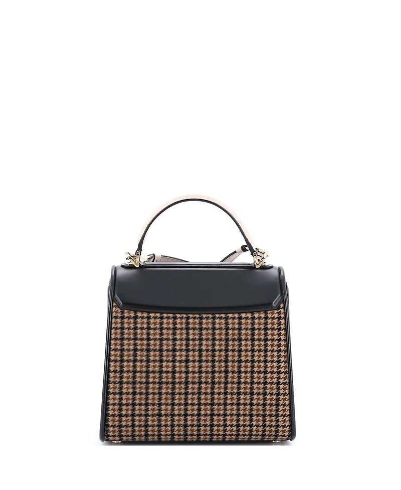 Pre-Owned Salvatore Ferragamo Small Boxyz Top Handle Bag Printed Wool and Leather