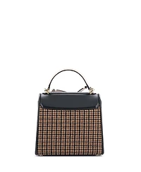 Pre-Owned Salvatore Ferragamo Small Boxyz Top Handle Bag Printed Wool and Leather