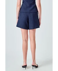 endless rose Women's Tweed Relaxed Long Shorts