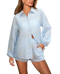 Cupshe Women's Long Sleeve Button Down Matching Sets