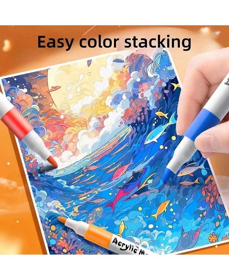 Htutwoo 24pcs Acrylic Marker Pen, Pen To Graffiti Art Of Diy Pens, Colorful Pen Sets, Waterproof, Exquisite Gift To The Student,School Supplies