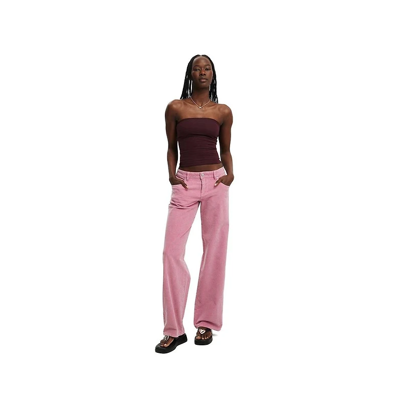 Cotton On Women's Low Rise Straight Cord Pant