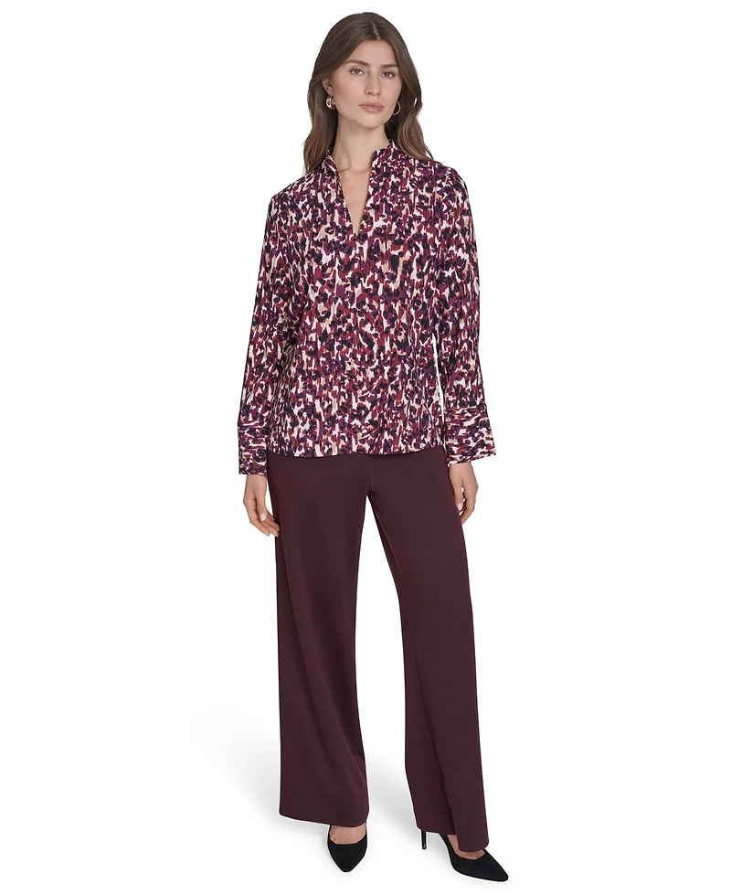 Halston Women's V-Neck Long Sleeves Tunic Top