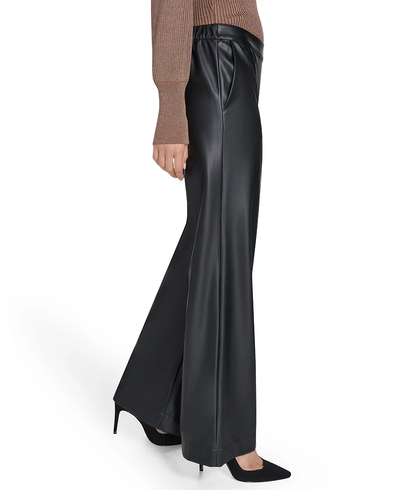 Halston Women's Mid Rise Wide Leg Pants