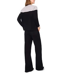 Vince Camuto Women's Cozy Extended Shoulder Color Blocked Sweater
