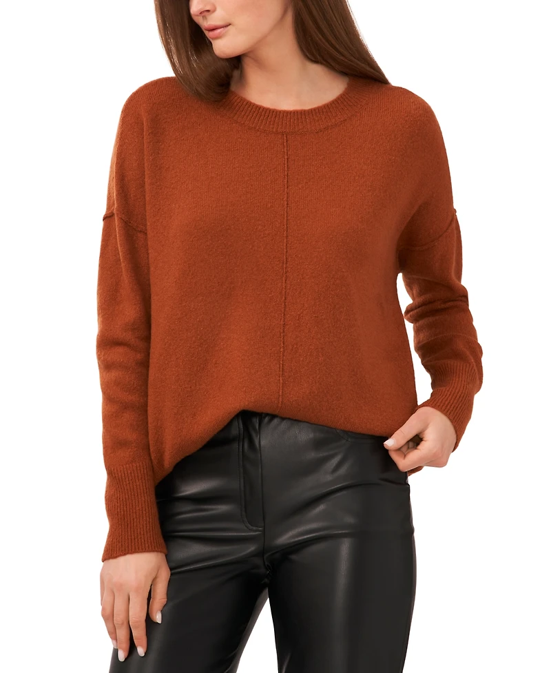 Vince Camuto Women's Cozy Crewneck Long-Sleeve Extend-Shoulder Sweater