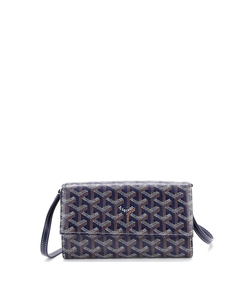 Pre-Owned Goyard Varenne Continental Wallet with Strap Coated Canvas