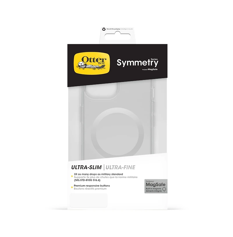 OtterBox Symmetry Clear MagSafe Case for Apple iPhone 15 / iPhone 14 / iPhone 13 / IPSE2025