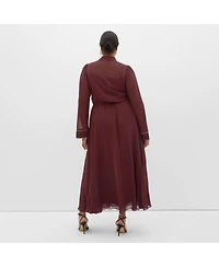 City Chic Women's Kara Stud Tie Neck Maxi Dress