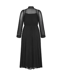 City Chic Women's Kara Stud Tie Neck Maxi Dress