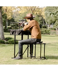 Foldable Shooting Bench with Adjustable Height Table