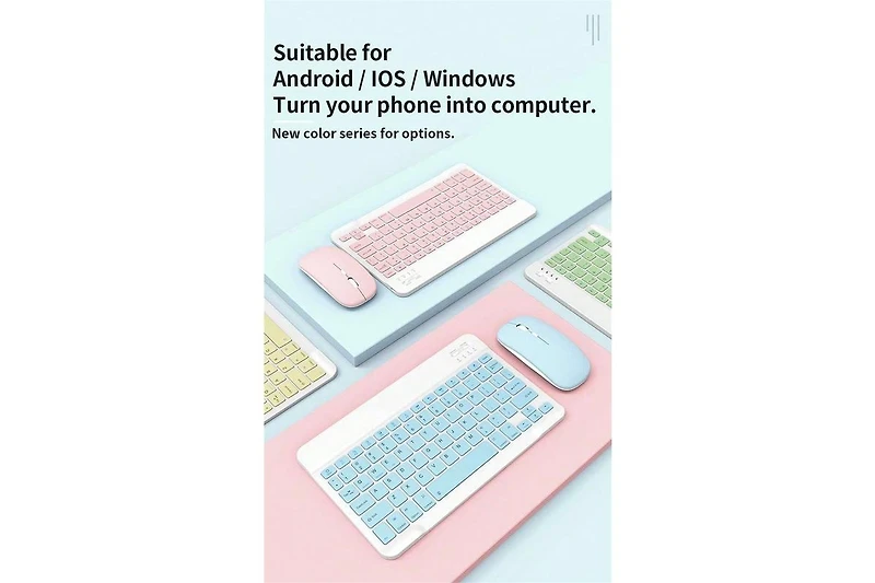 risokeys Portable Wireless Keyboard And Mouse Combination,Ultra-Thin Design, Rechargeable Battery, 550mAh,Compatible With Laptops, Ipads, Android, Sil