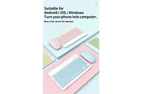 risokeys Portable Wireless Keyboard And Mouse Combination,Ultra-Thin Design, Rechargeable Battery, 550mAh,Compatible With Laptops, Ipads, Android, Sil
