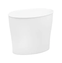 iDesign Small Oval Plastic Bathroom Trash Can - Set of 2 - White - Made in Usa
