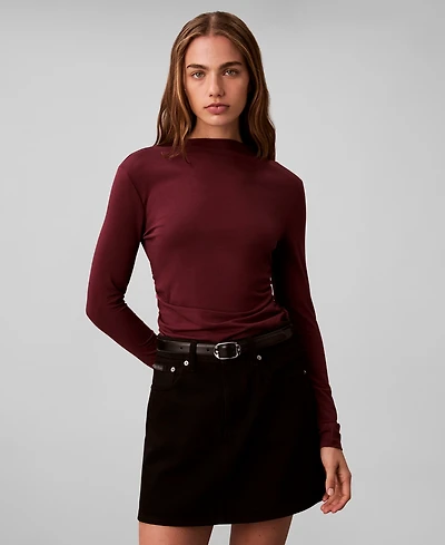 Calvin Klein Women's Slim Long Sleeve Mock Neck Top