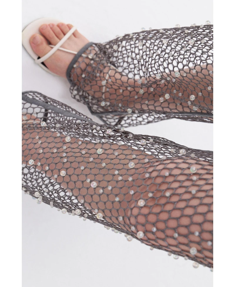Nocturne Women's Shimmering Threaded Mesh Pants
