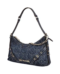 True Religion Studded Denim Chain Shoulder Bag