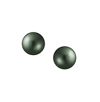 Bling Jewelry Classic Black Peacock Simulated Pearl Drop Ball Earrings Sterling Silver