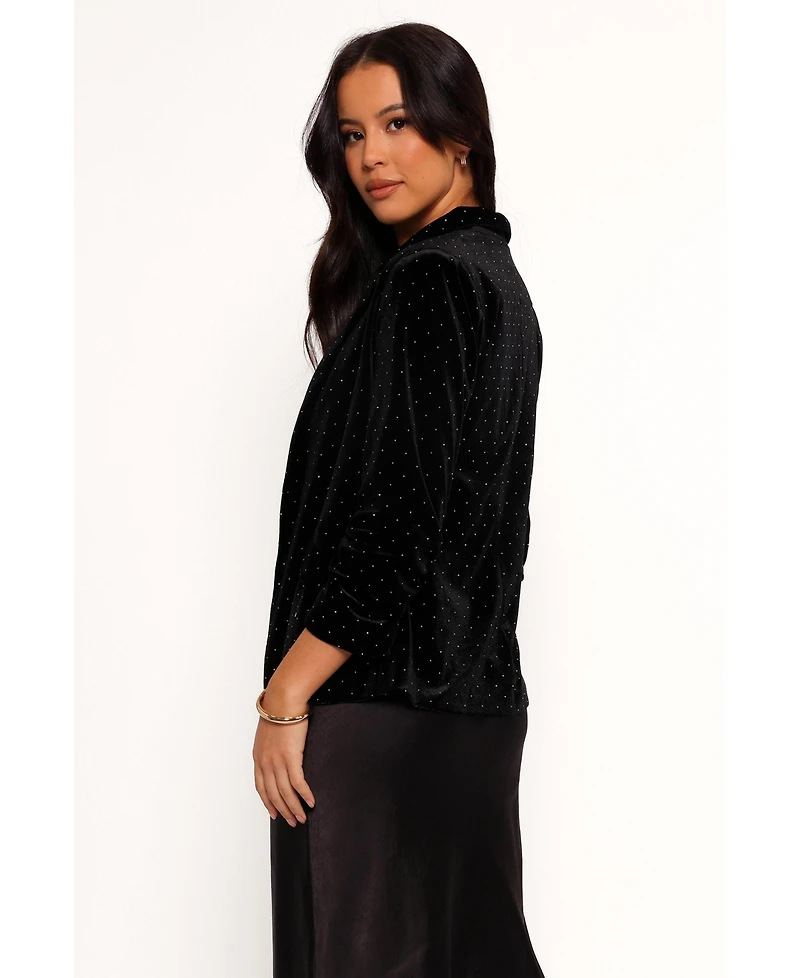 Petal and Pup Women's Inka All Over Rhinestone Velvet Blazer