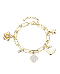 Adornia Gold Initial Chunky Charm Bracelet