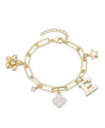 Adornia Gold Initial Chunky Charm Bracelet