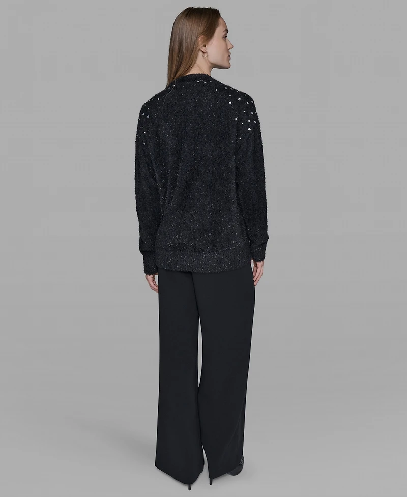 Karl Lagerfeld Paris Women's V-Neck Cardigan
