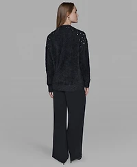 Karl Lagerfeld Paris Women's V-Neck Cardigan