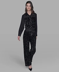 Karl Lagerfeld Paris Women's Sequin Detail Pants