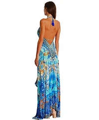 La Moda Clothing Women's Maxi halterneck Dress