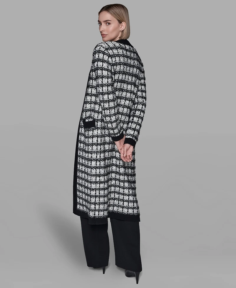 Karl Lagerfeld Paris Women's Duster Long Sleeve Cardigan Sweater