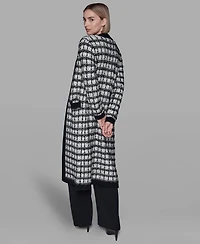 Karl Lagerfeld Paris Women's Duster Long Sleeve Cardigan Sweater
