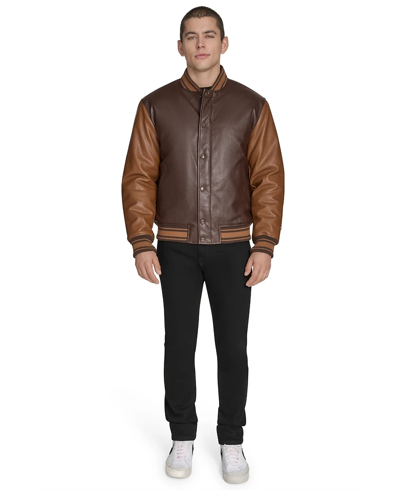 Champion Men's Faux Leather Varsity Jacket