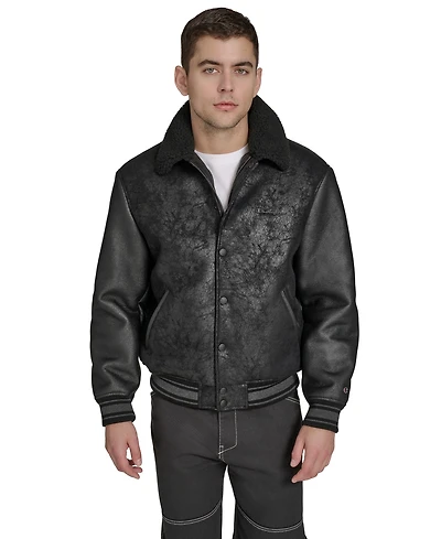 Champion Men's Faux Shearling Varsity Jacket