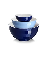 Ceramic Mixing Size 5.3/7.5"/9.2 Large Serving Bowl Set, Sturdy & No Scratch, 3-Pieces Set