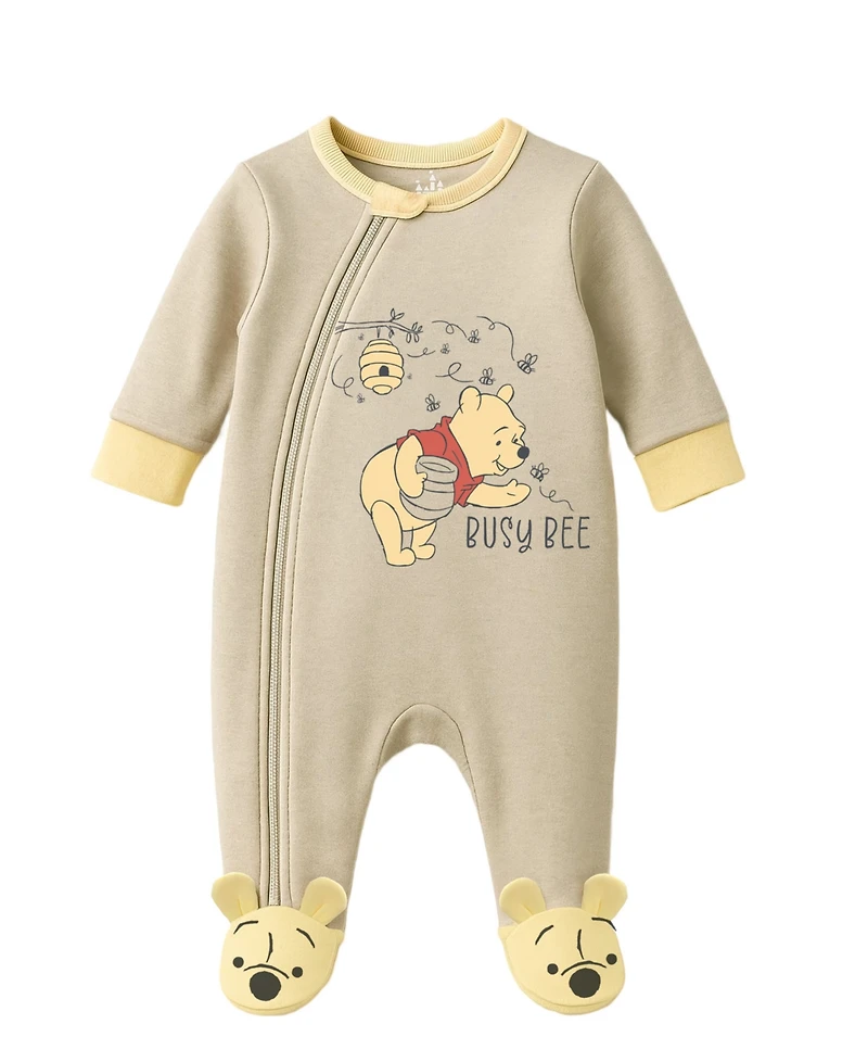 Disney Baby Boys or Girls 2-Piece Pooh Sleep N Play Hat and Coverall Set
