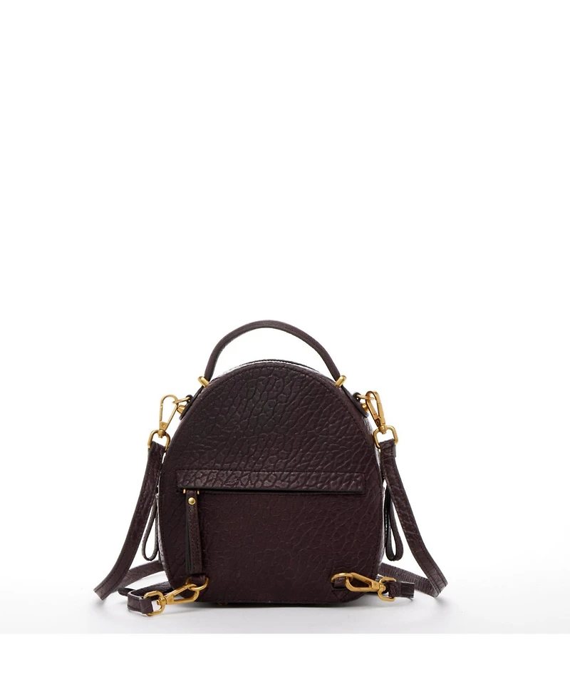Small Leather Backpack Purse Convertible Crossbody Bag Womens Fashion Backpack for Travel and Everyday Handbag with Gold Hardware and Detachable Strap