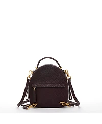 Small Leather Backpack Purse Convertible Crossbody Bag Womens Fashion Backpack for Travel and Everyday Handbag with Gold Hardware and Detachable Strap