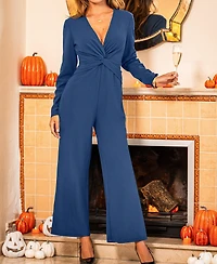 Cupshe Women's Elegant Twist Front Wide Leg Jumpsuit