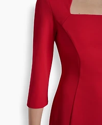 Dkny Women's Square Neck 3/4 Sleeve Sheath Dress