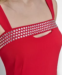 Dkny Women's Sleeveless Hotfix Embellished Sheath Dress