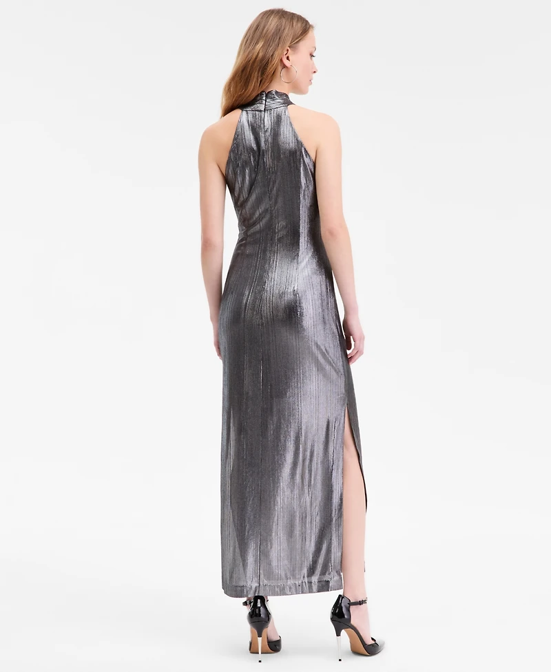 Rachel Roy Women's Harlard Twist Neck Metallic Maxi Dress