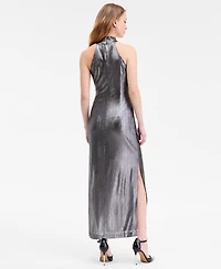 Rachel Roy Women's Harlard Twist Neck Metallic Maxi Dress